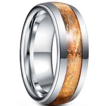 **COI Tungsten Carbide Dome Court Ring With Meteorite-7900