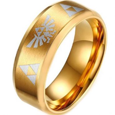 *COI Gold Tone Tungsten Carbide Legend of Zelda Ring-806