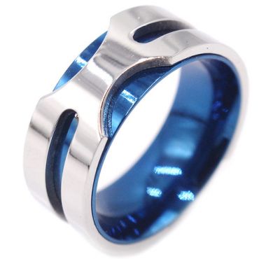 **COI Titanium Blue Silver Ring-8076AA
