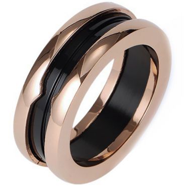 **COI Rose Titanium Ring With Black Ceramic-8270AA