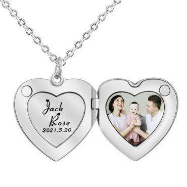 **COI Titanium Gold Tone/Rose/Silver Love Heart Pendant With Custom Photo Engraving-8348AA