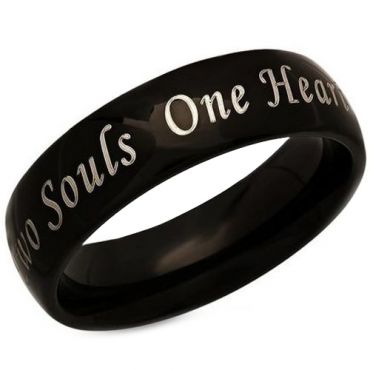 *COI Black Tungsten Carbide Two Souls One Heart Ring-846