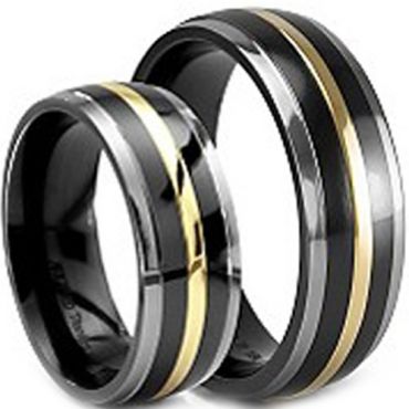 COI Titanium Ring With Plating - JT1159A(Size:US7.5/8)