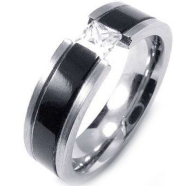 COI Titanium Ring With Black Plating - JT1660A(Size:US13)