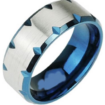 COI Titanium Ring With Blue Color Plating - JT1752(Size:US15)