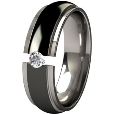 COI Titanium Ring With Black Plating - JT1859(Size:US10/12)