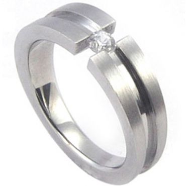 COI Titanium Solitaire Ring - JT335(Size:US12.5)