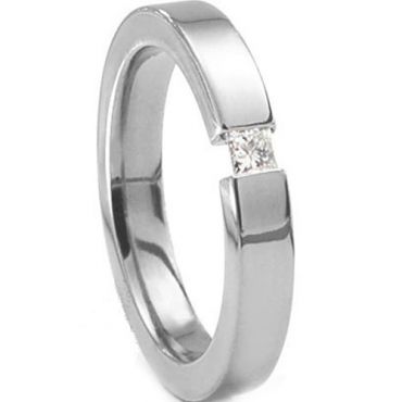 COI Titanium Solitaire Wedding Band Ring - JT482(Size US3.5)
