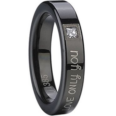 (Limited Offer!)COI Black Tungsten Carbide Ring-TG1087A(US8)