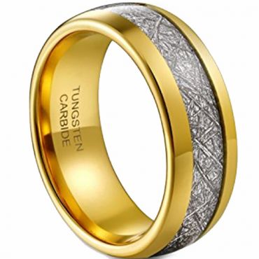 COI Gold Tone Tungsten Carbide Meteorite Ring - TG2593AA