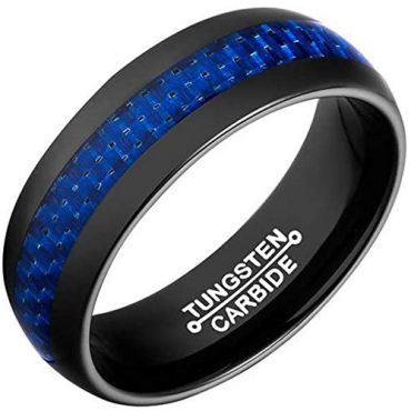 COI Black Tungsten Carbide Ring With Carbon Fiber - TG2615