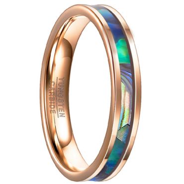 COI Rose Tungsten Carbide Ring With Abalone Shell-TG3525