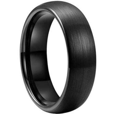 *COI Black Tungsten Carbide Dome Court Ring - TG3903A